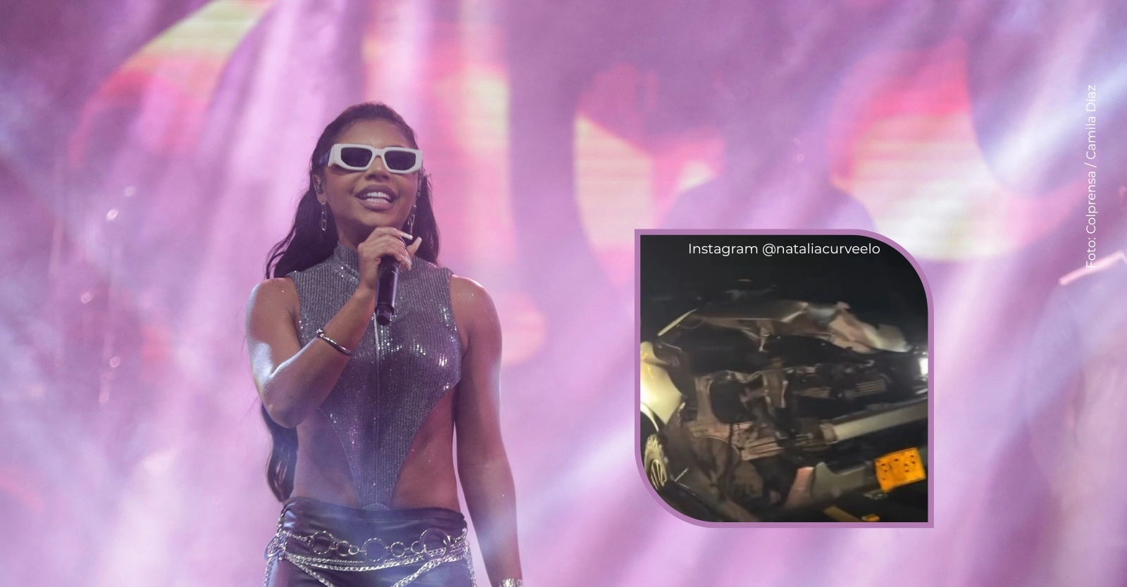 Natalia Curvelo sufrió grave accidente en su camioneta