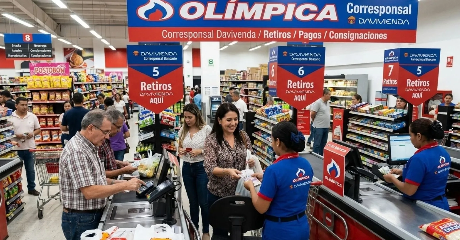Davivienda anuncia retiros sin tarjeta en supermercados Olímpica: ¿Cómo funciona?  