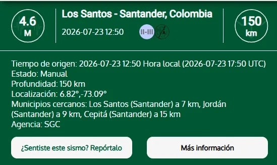 ¿Qué otros temblores se registraron este 23 de julio de 2026?